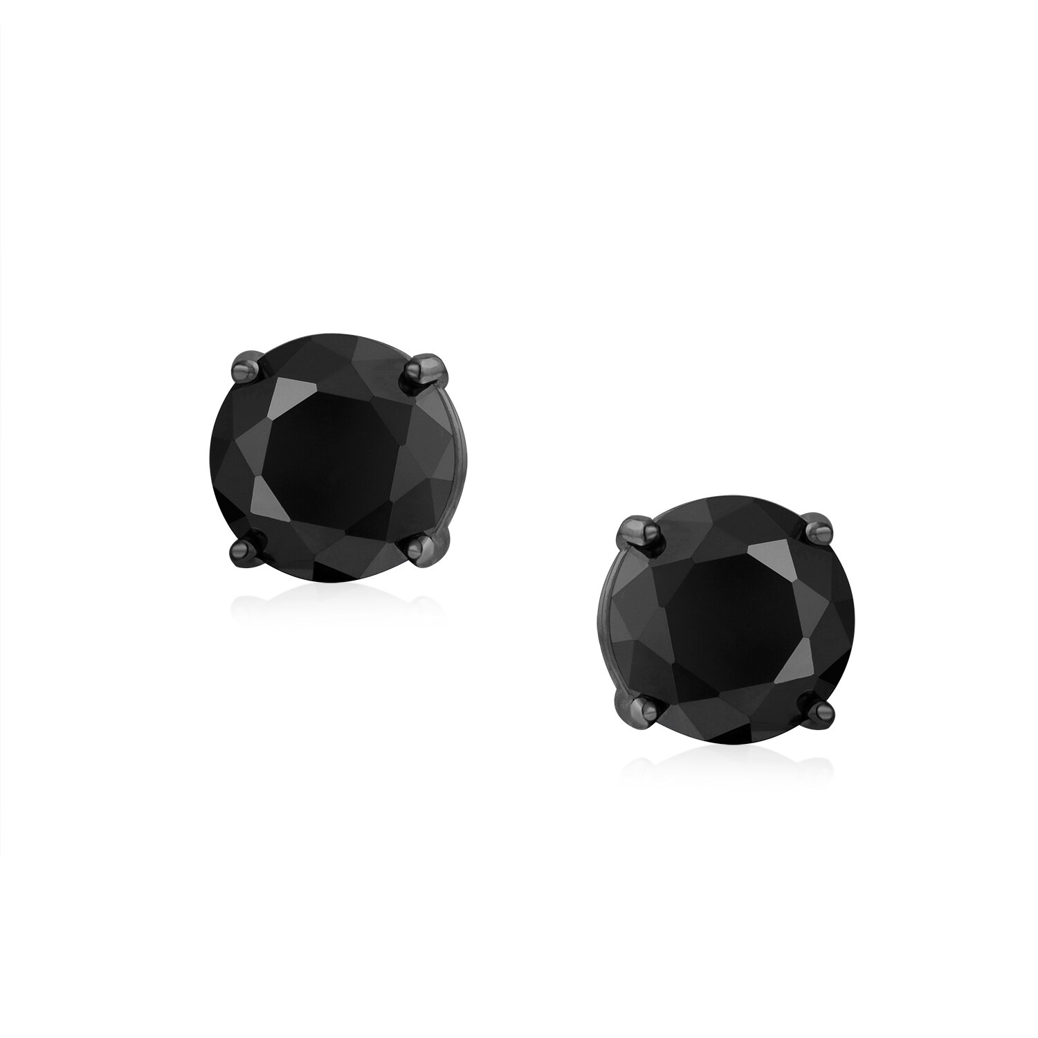 925 Sterling Silver Round Solitaire Cz Screw Back Stud Earrings Rose Gold Plated
