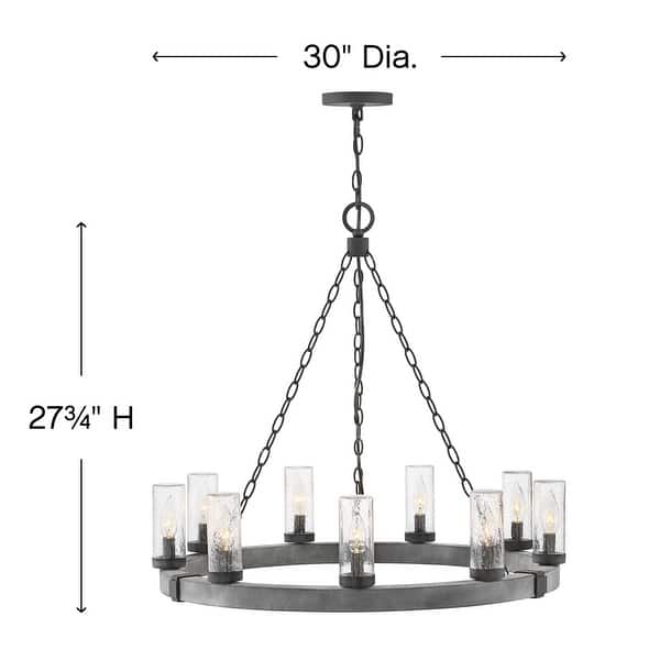 Hinkley Lighting Sawyer 9 Light 30" Wide Open Air Outdoor Chandelier