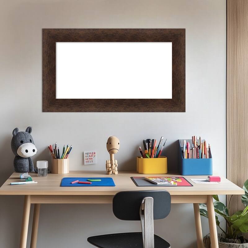 Amanti Art Warm Walnut Framed Dry Erase Magnetic Board