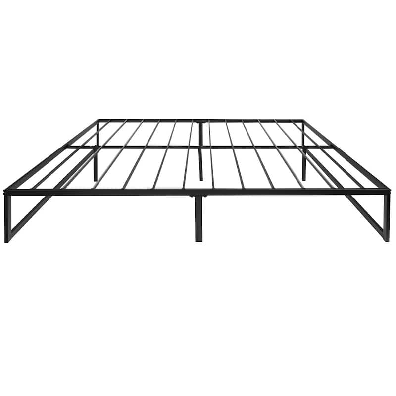 14" Metal Platform Bed Frame with Steel Slat Supports-No Foundation Needed