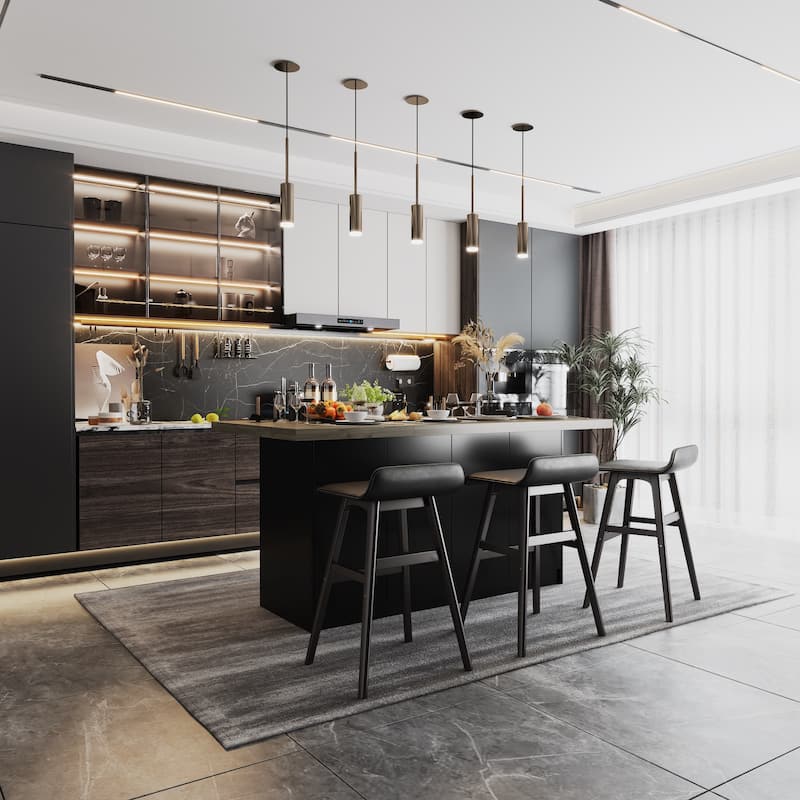 Modern Kitchen Island - Storage Cabinet, Large Countertop, Prep Station