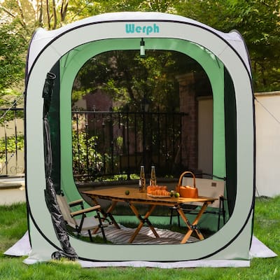 Werph Pop Up Canopy, Green, Portable Canopy Tent with Mesh Mosquito Net