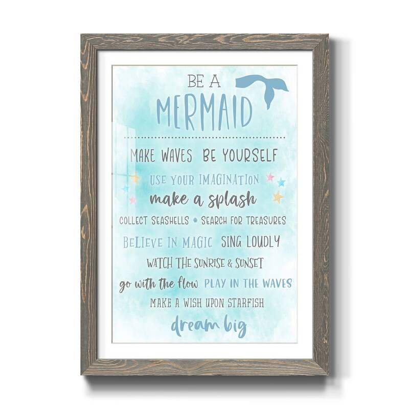 Be a Mermaid-Premium Framed Print - Ready to Hang - 31X44 - Grey