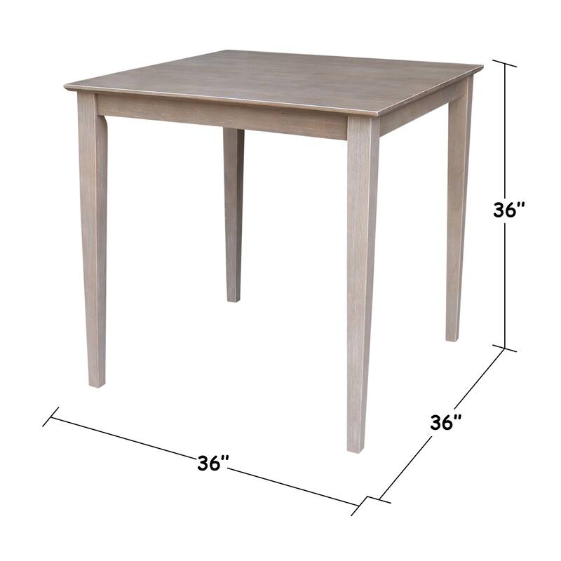 Solid Wood 36" x 36" Table in Washed Gray Taupe - washed gray taupe - washed gray taupe