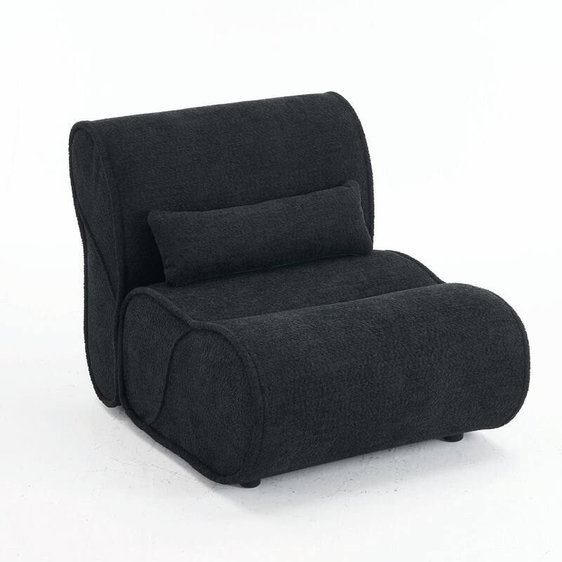 Soft Velvet Recliner Chair - Comfortable Lounge Chair with Waist Padding