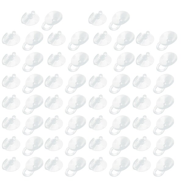 Restaurant Kitchen Rubber Wall Glass Hanging Suction Cup Hook Hanger Clear 60 Pcs