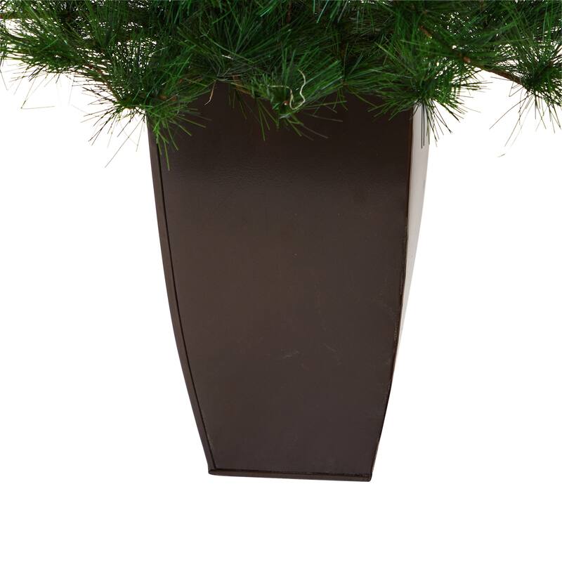 40in Artificial Christmas Tree with Metal Planter - Holiday Decor, Pine Tree, Bronze Base - 40