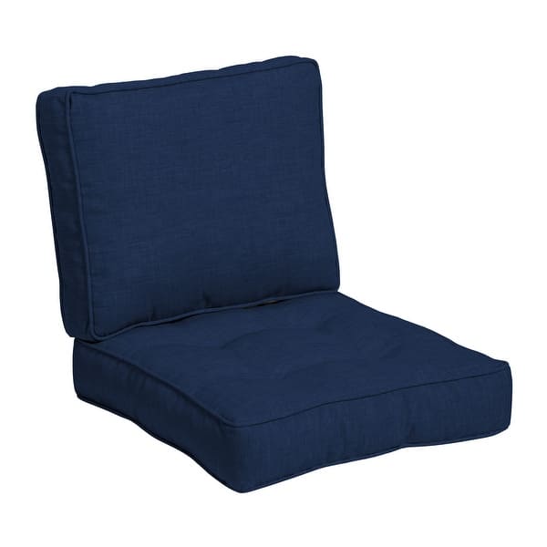 slide 1 of 31, Arden Selections Plush PolyFill 24 x 24 in. Solid Leala Outdoor Deep Seat Cushion Set Sapphire Blue Leala
