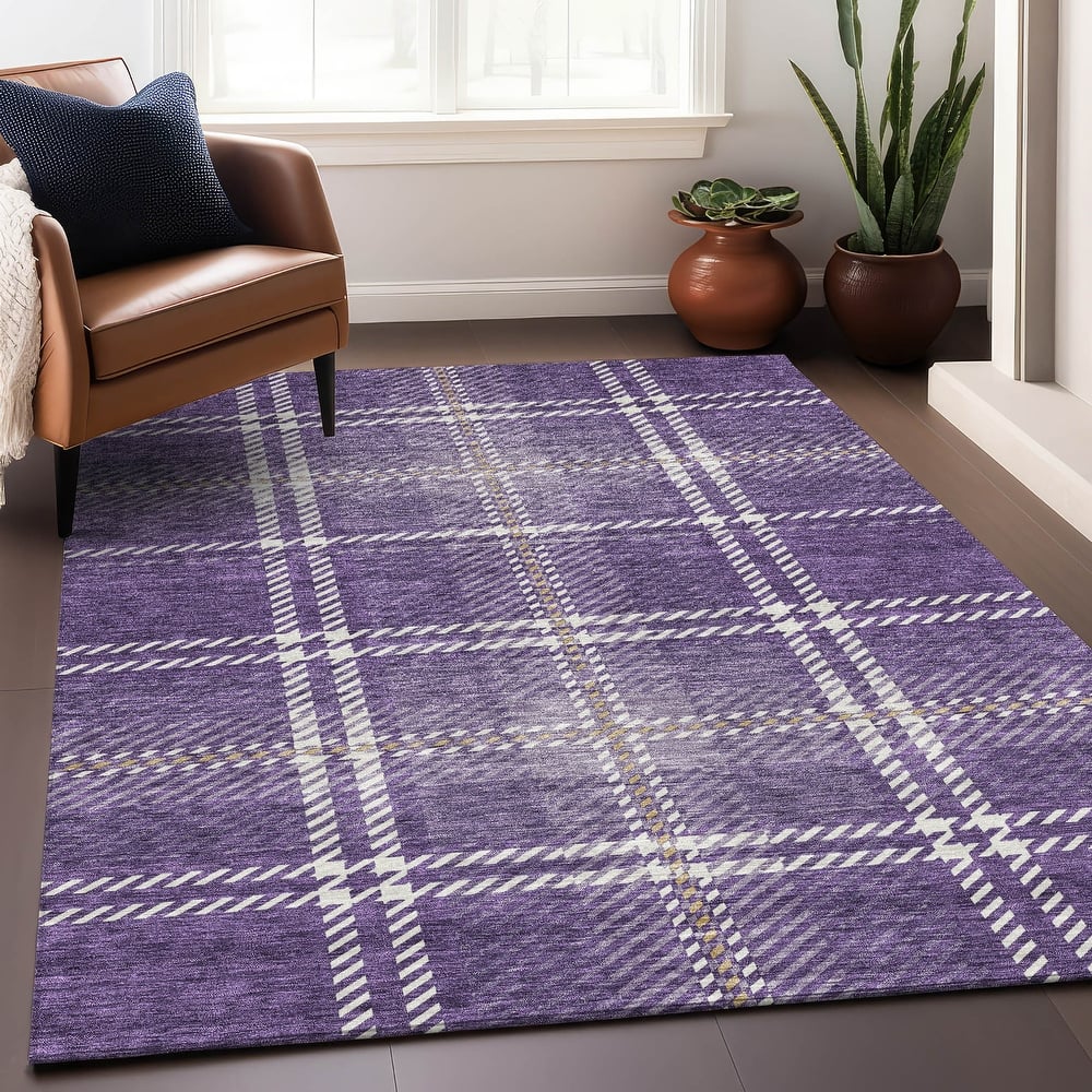 Premium Washable Super Soft Plaid Mayfield Rug