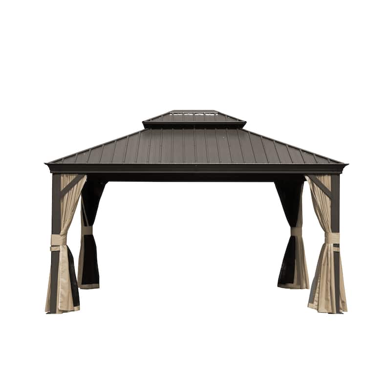 Hardtop Gazebo Outdoor Aluminum Gazebos Grill with Galvanized Steel