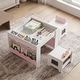 preview thumbnail 26 of 31, Costway Wooden Kids Table and Chairs Set with Double-sided Tabletop,