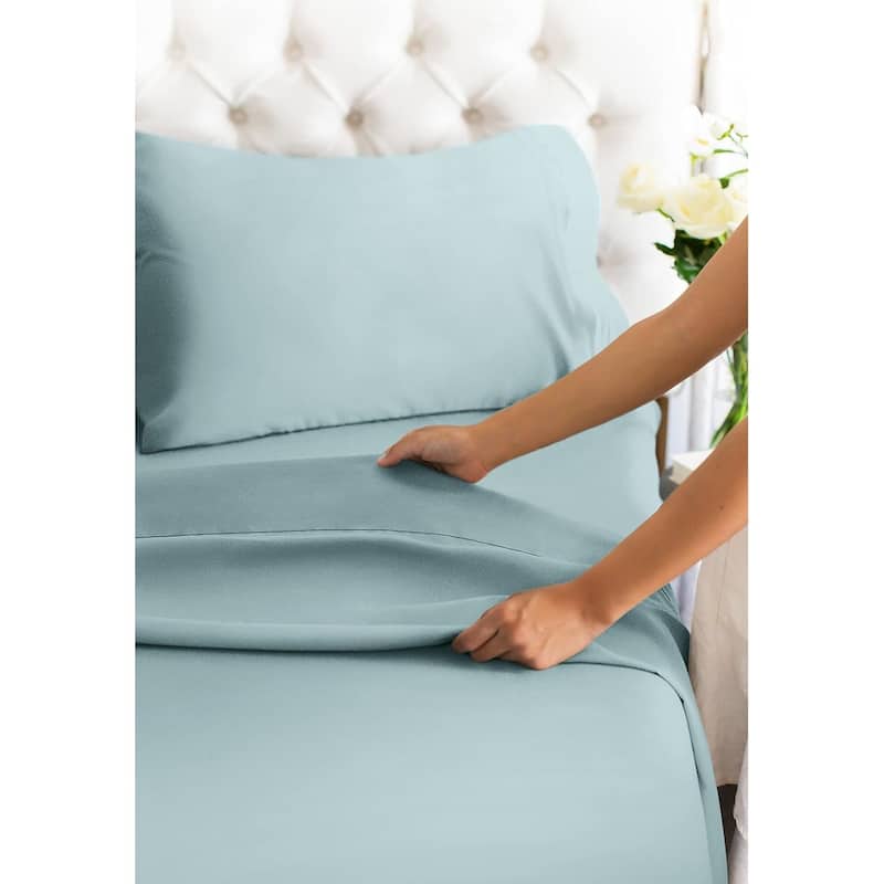 CGK Linens 4 Piece 100% Cotton Inch Extra Deep Pocket Bed Sheet Set