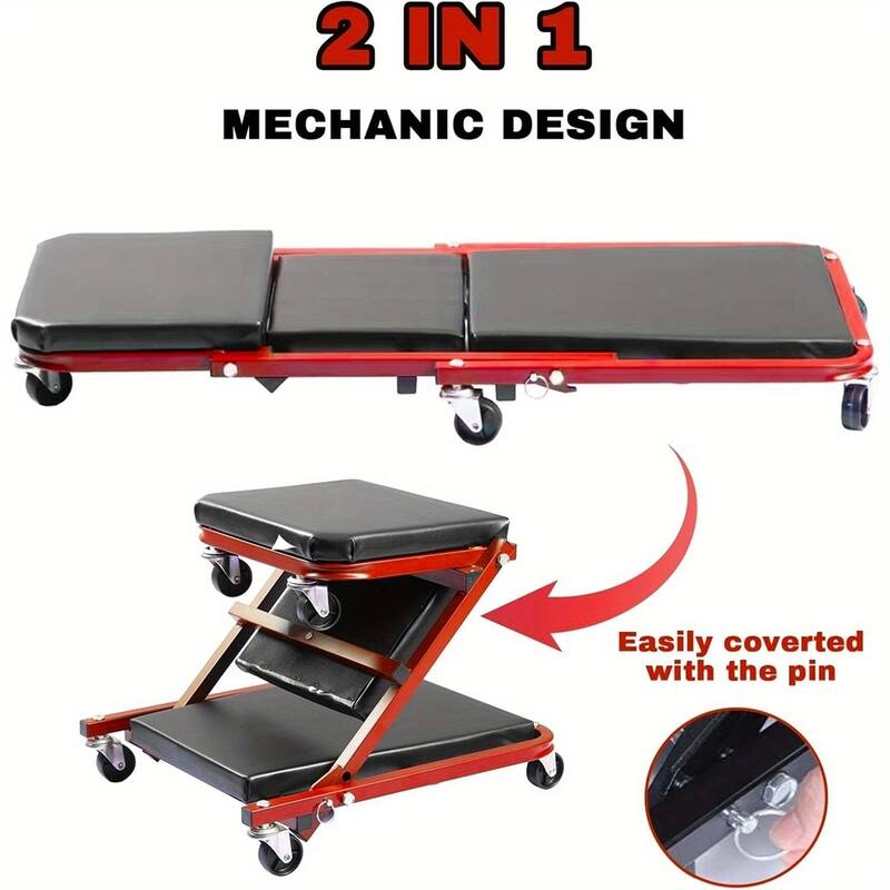 Foldable Z-Shaped Spider Car,2-in-1 Rolling Folding Crawling Seat
