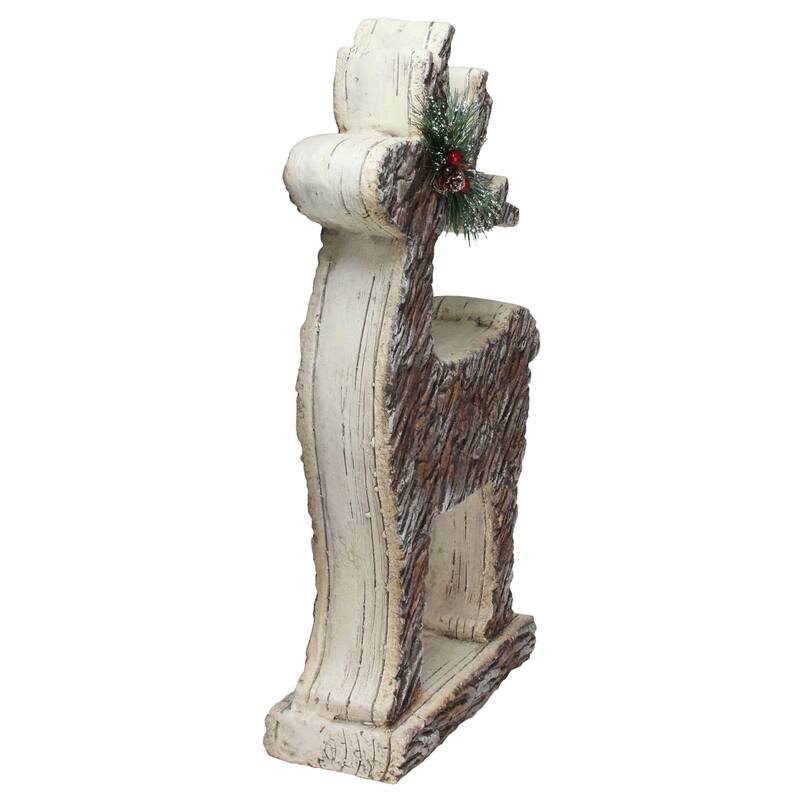 Rustic Woodland Reindeer Statue Christmas Figure - 19" - Brown