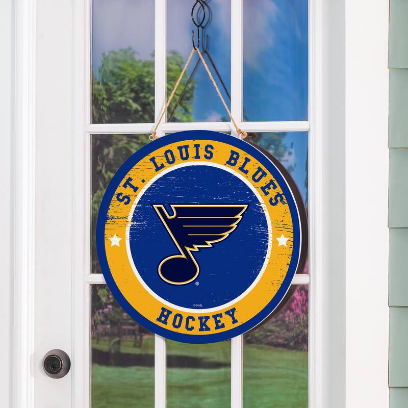 St Louis Blues Wooden Door Decor Wall Sign - Multi-Color