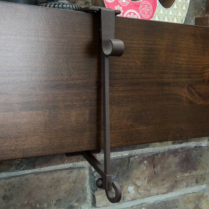 Garland and christmas stocking holder for mantle (2-Pack) (Brown)