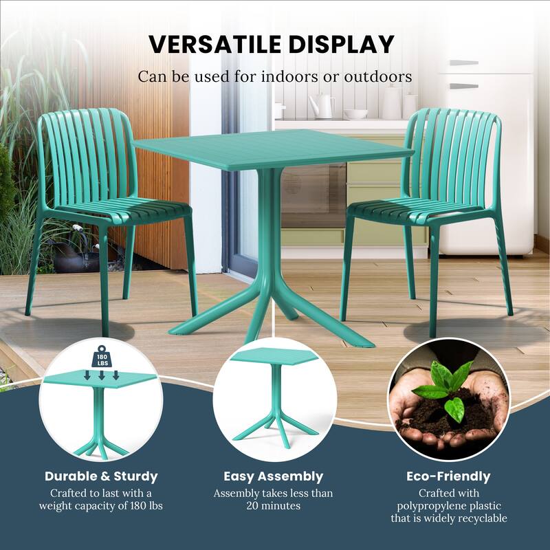 Frond and Form 31.5 Inch Outdoor Square Dining Table