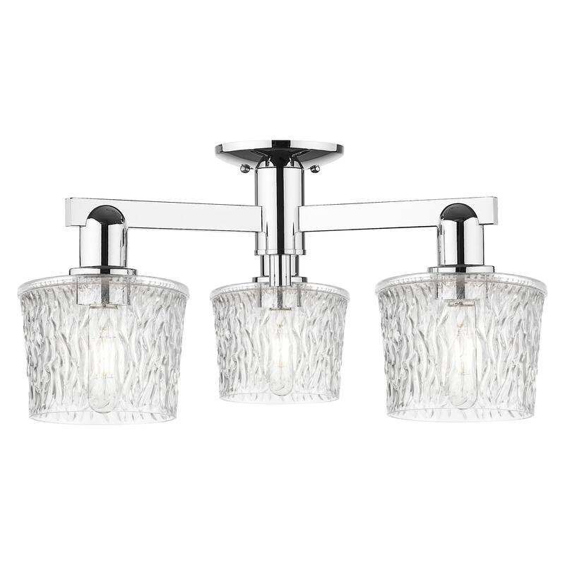 Innovations Lighting 716-3F-11-24 Niagara Semi-Flush Niagara 3 Light - Polished Chrome / Clear