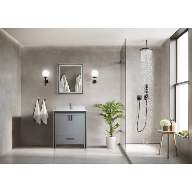Ziva 30 in W x 22 in D White Bath Vanity and White Quartz Top