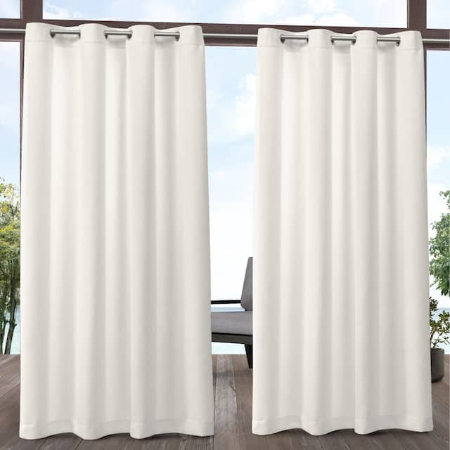 ATI Home Biscayne Indoor/Outdoor Grommet Top Curtain Panel Pair - 54x108 - Ivory