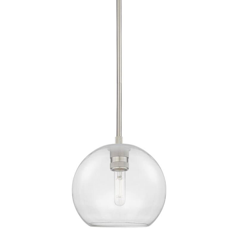 Innovations Lighting 434-1S-8-8 Crown Point Pendant Globe Crown Point - Satin Nickel / Clear