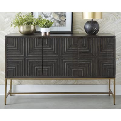 Elinmore Brown/Gold Accent Cabinet - 58"W x 16"D x 37"H