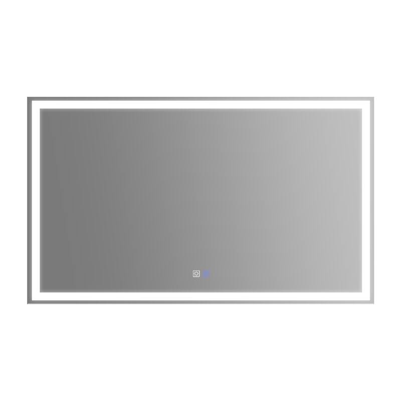 Wall Mounted Bathroom Rectangle Front And Back light LED Mirror With Anti Fog And Dimmable