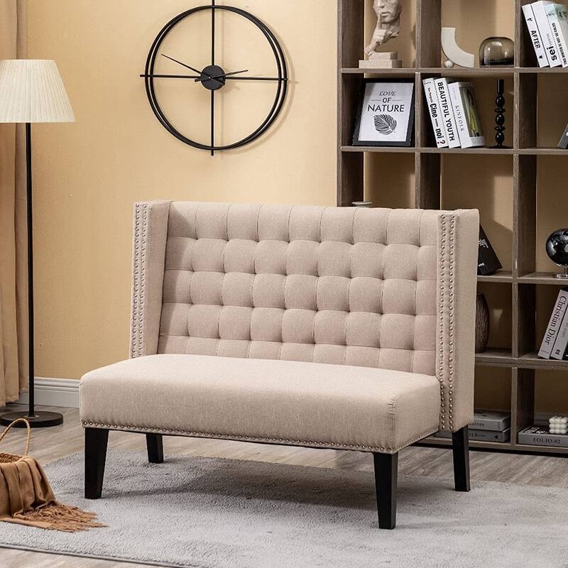 Settee couch,Modern Loveseat Settee Bench Sofa Upholstered