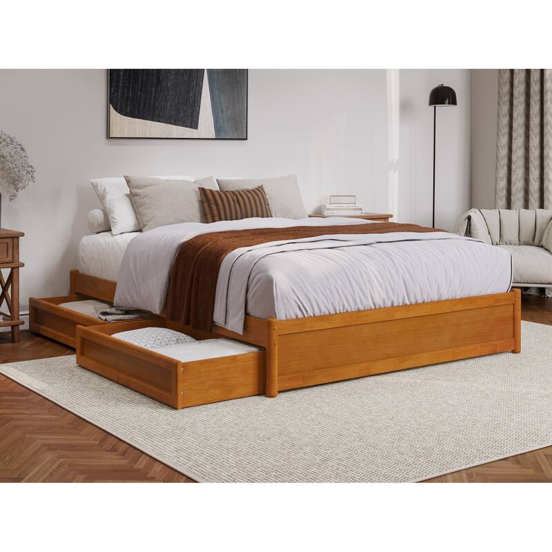 Barcelona Panel Platform Bed with Storage Drawers