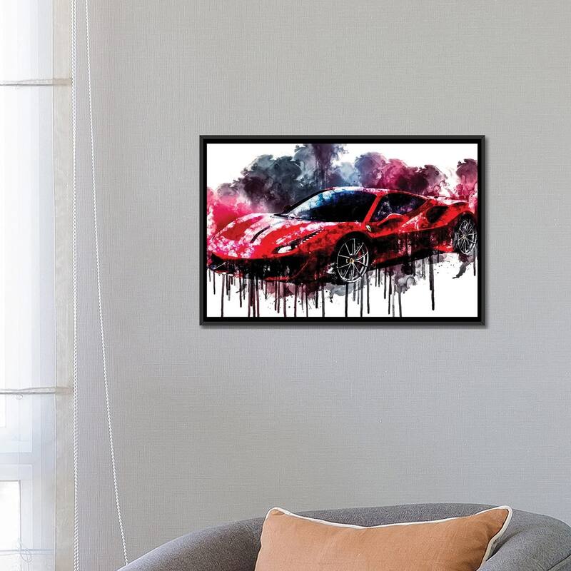 iCanvas "2018 Ferrari 488 Pista" by Sissy Angelastro Framed Canvas Print