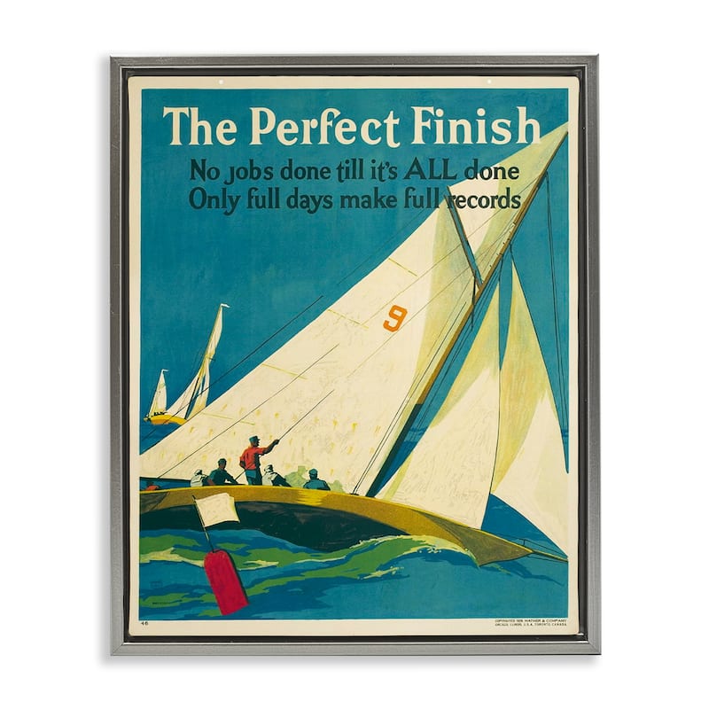 Stupell Perfect Finish Antique Sailors Framed Floater Canvas Wall Art Design By Marcus Jules - 17 x 21 - Grey