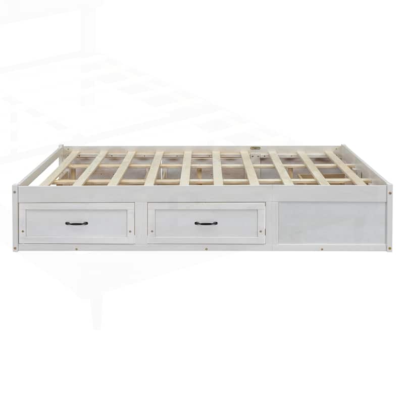 Sophisticated Platform Bed with Abundant Storage and Stylish Design