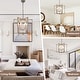 preview thumbnail 6 of 7, CurveCurio 24" Rustic Wood Chandelier with Candle-Style Light Base and 70" Adjustable Chain for Dining Room Elegance