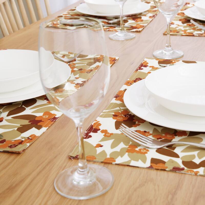 Deconovo Waterproof Oxford Floral Placemats ( Pack of 4)