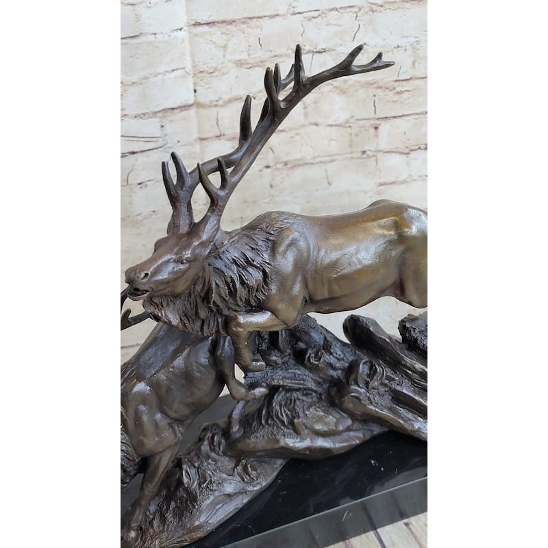 Caribou Elk Stag Buck Bronze Sculpture Trophy Hunter By Truffot Hot Cast Figure