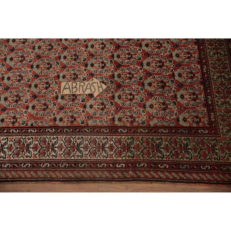 Hand Knotted Oriental 100% Wool Carpet Traditional Floral Oranges & Rust Malayer Area Rug - 6' 3'' X 3' 10''