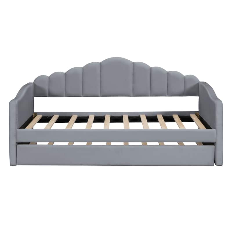 Twin Velvet Daybed with Trundle & USB Ports