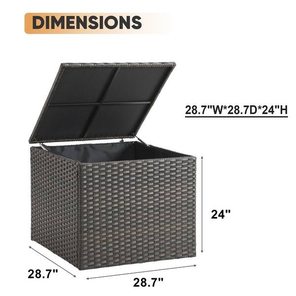 Outdoor Wicker Storage Box Rattan Pool Storage Box - Bed Bath & Beyond ...
