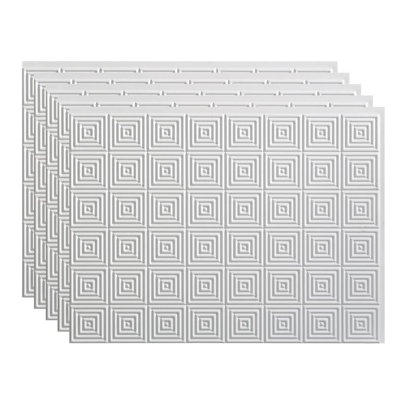 FASÄDE Miniquattro Decorative Vinyl Backsplash Panel - 5 Pack - Gloss White
