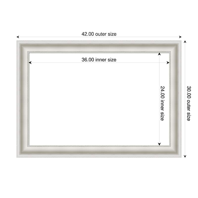 Amanti Art Parlor Black Framed Dry Erase Magnetic Board - 42 x 30 in - Parlor White