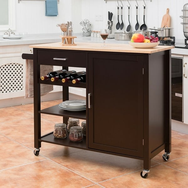 Gymax 4 Tier Wood Kitchen Island Trolley Cart Storage Gymax 4 Tier Wood Kitchen Island Trolley Cart Storage