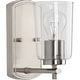 preview thumbnail 2 of 3, Adley Collection One-Light Brushed Nickel Clear Glass New Traditional Bath Vanity Light - 4.5 in x 6 in x 7.75 in