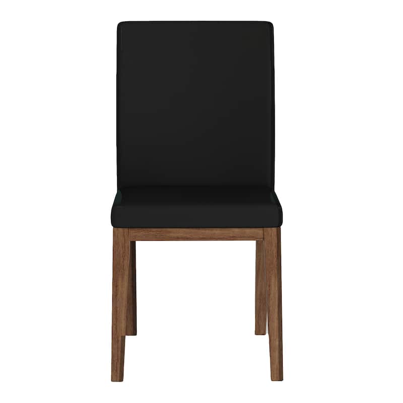 Somette Emily Modern Wood/Black Glass 5-Piece Dining Set