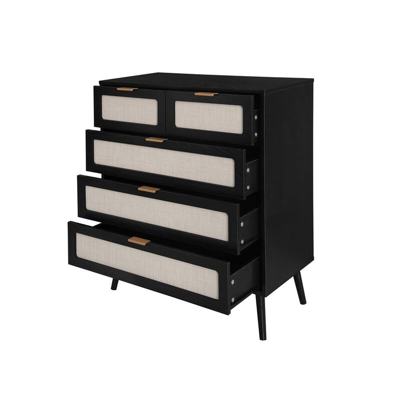 5 Drawer Cabinet, Accent Storage Cabinet, Suitable for Living Room, Bedroom, Dining Room, Study