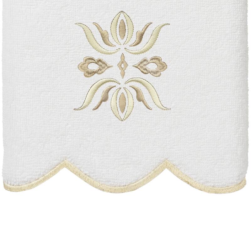 Authentic Hotel and Spa 100% Turkish Cotton FLOWER CREST Scallop Towel Collection