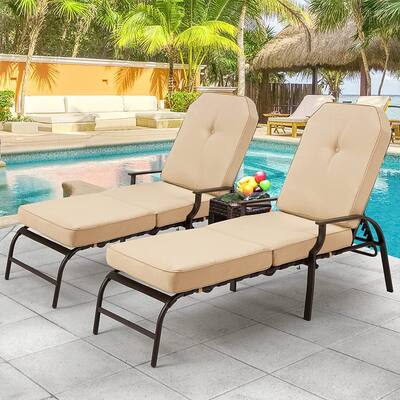 AECOJOY Reclining Outdoor Metal Chaise Lounge (Set of 2)