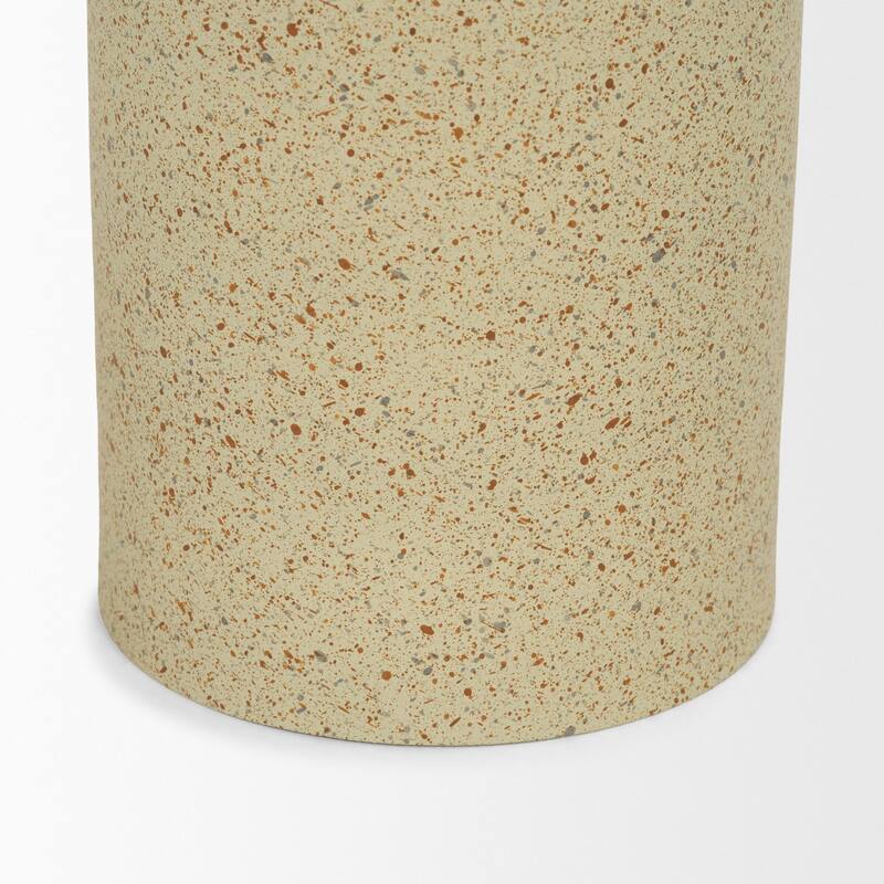 Akira Large Textured Beige Metal Pillar Candle Holder