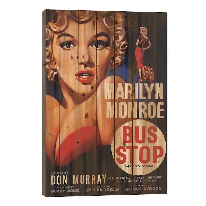 Bus Stop Film Poster Print On Wood by Radio Days - Multi-Color - 26x18x1.5