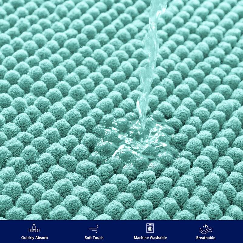 Subrtex Luxury Chenille Bath Rugs Soft Bathroom Mats