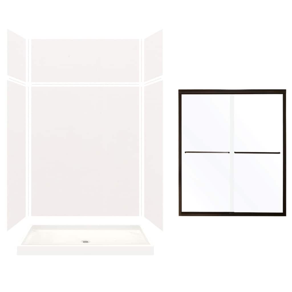 Transolid Expressions 60-in X 32-in X 96-in Glue to Wall Shower Kit - 32" x 60" x 96"